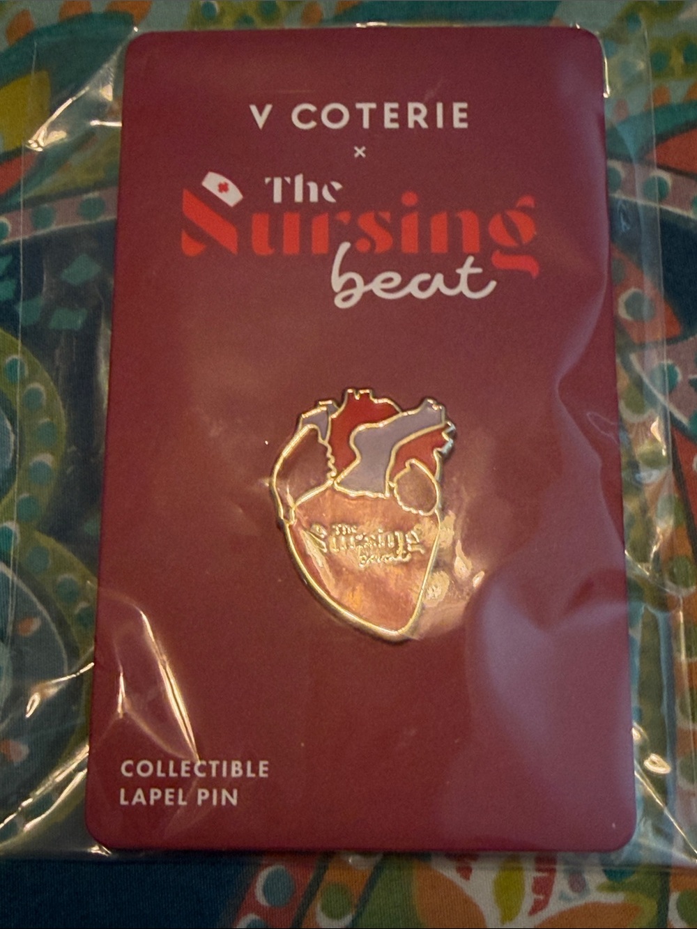 V Coterie x The Nursing Beat Anatomical Heart Enamel Pin - Red & Gold